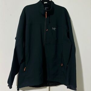 Arc'teryx Men's Dark Jacket with Orange Accents (Read Description)